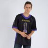 Custom Black Purple-Old Gold Drift Fashion Football Jersey