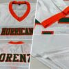 Custom White Kelly Green-Orange Mesh Authentic Football Jersey