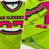 Custom Neon Green Pink-Navy Authentic Football Jersey