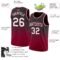 Custom Black White-Maroon Authentic Fade Fashion Basketball Jersey