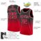 Custom Black Red-White Authentic Fade Fashion Basketball Jersey