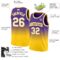 Custom Purple White-Gold Authentic Fade Fashion Basketball Jersey