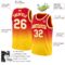 Custom Red White-Gold Authentic Fade Fashion Basketball Jersey