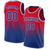Custom Red Royal-White Authentic Fade Fashion Basketball Jersey