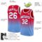 Custom Red White-Light Blue Authentic Fade Fashion Basketball Jersey