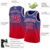 Custom Royal Red-White Authentic Fade Fashion Basketball Jersey