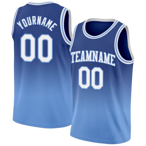 FadeFashion0095 Custom Royal White-Light Blue Authentic Fade Fashion Basketball Jersey