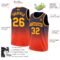Custom Navy Gold-Orange Authentic Fade Fashion Basketball Jersey