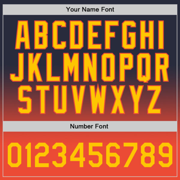 Custom Navy Gold-Orange Authentic Fade Fashion Basketball Jersey