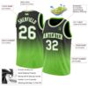 Custom Navy White-Neon Green Authentic Fade Fashion Basketball Jersey