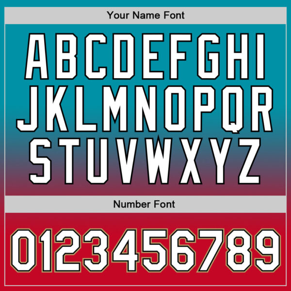 Custom Teal White-Red Authentic Fade Fashion Basketball Jersey