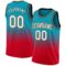 Custom Teal White-Red Authentic Fade Fashion Basketball Jersey