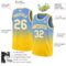 Custom Light Blue White-Gold Authentic Fade Fashion Basketball Jersey