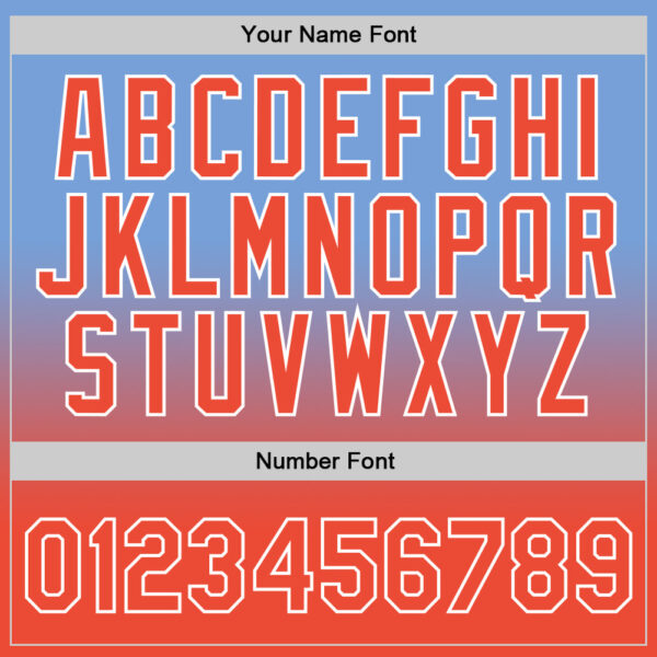 Custom Light Blue Orange-White Authentic Fade Fashion Basketball Jersey