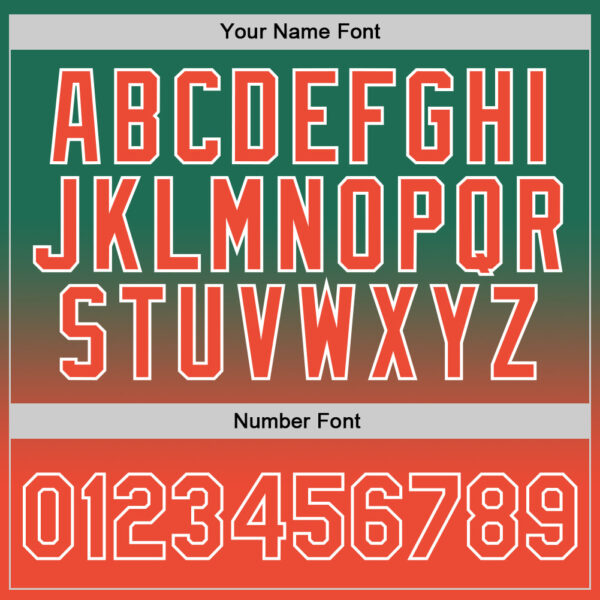 Custom Kelly Green Orange-White Authentic Fade Fashion Basketball Jersey