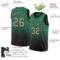 Custom Kelly Green Old Gold-Black Authentic Fade Fashion Basketball Jersey