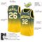 Custom Hunter Green White-Gold Authentic Fade Fashion Basketball Jersey