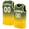 Custom Hunter Green White-Gold Authentic Fade Fashion Basketball Jersey