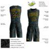 Custom Figure Black-Gold Round Neck Sublimation Basketball Suit Jersey