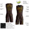 Custom Figure Black-Gold Round Neck Sublimation Basketball Suit Jersey