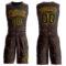Custom Figure Black-Gold Round Neck Sublimation Basketball Suit Jersey