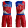 Custom Figure Red-Royal Round Neck Sublimation Basketball Suit Jersey