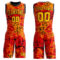 Custom Figure Gold-Orange Round Neck Sublimation Basketball Suit Jersey