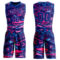 Custom Figure Royal-Pink Round Neck Sublimation Basketball Suit Jersey