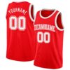 Custom Fire Red White Authentic Basketball Jersey