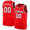 Custom Fire Red White-Black Authentic Basketball Jersey