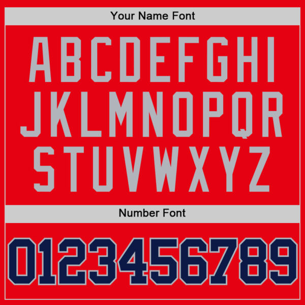 Custom Fire Red Navy-Gray Authentic Basketball Jersey