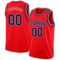 Custom Fire Red Navy-Gray Authentic Basketball Jersey