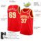 Custom Fire Red White-Gold Authentic Basketball Jersey