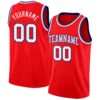 Custom Fire Red White-Royal Authentic Basketball Jersey