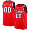 Custom Fire Red White-Navy Authentic Basketball Jersey