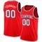 Custom Fire Red White-Navy Authentic Basketball Jersey