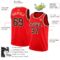 Custom Fire Red Black-Cream Authentic Basketball Jersey