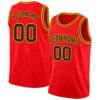 Custom Fire Red Black-Gold Authentic Basketball Jersey