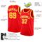 Custom Fire Red Gold-White Authentic Basketball Jersey