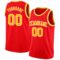 Custom Fire Red Gold-White Authentic Basketball Jersey