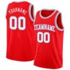 Custom Fire Red White-Light Blue Authentic Basketball Jersey