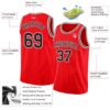 Custom Fire Red Black-White Authentic Basketball Jersey