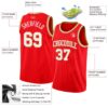 Custom Fire Red White-Old Gold Authentic Basketball Jersey