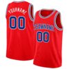 Custom Fire Red Royal-White Authentic Basketball Jersey