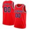 Custom Fire Red Navy-White Authentic Basketball Jersey