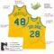 Custom Gold Kelly Green-White Authentic Throwback Basketball Jersey