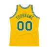 Custom Gold Kelly Green-White Authentic Throwback Basketball Jersey