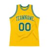 Custom Gold Kelly Green-White Authentic Throwback Basketball Jersey