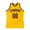 Custom Gold Brown-Orange Authentic Throwback Basketball Jersey