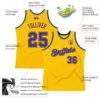 Custom Gold Purple-Gray Authentic Throwback Basketball Jersey
